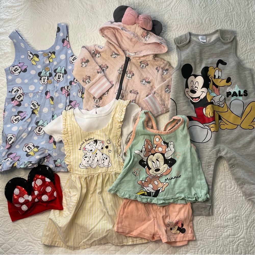 Disney Baby Girl 18m/24m 8pc Lot Bundle Minnie Mouse Mickey Mouse 101 Dalmatians